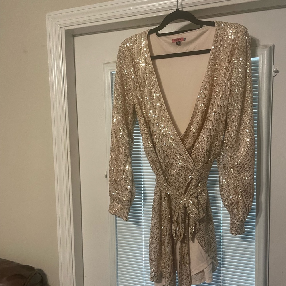 Sequin wrap dress